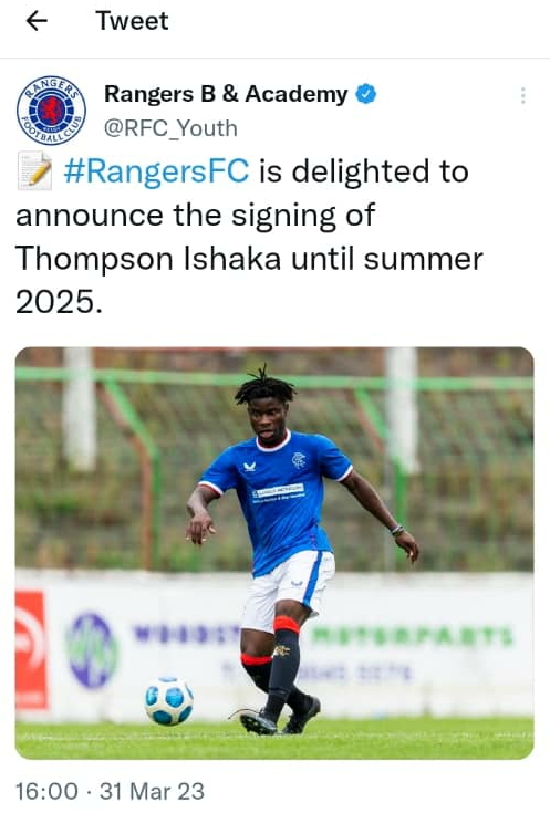 Glasgow Rangers Sign Nigerian Attacker 2 IMG 20230331 WA0009