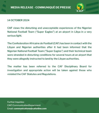 CAF Says Ordeal of Super Eagles in Libya Unacceptable 1 IMG 20241015 WA0083