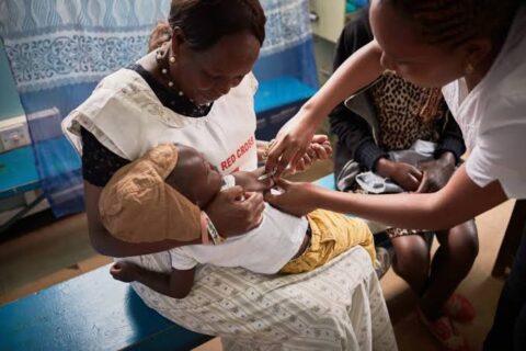 Measles outbreak hits Zaria community, kills 2, 20 others affected 1 A baby being given treated by medical official
