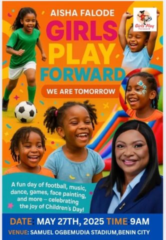 Children's Day: Girls Play Forward Initiative Powered By Aisha Falode Set To Inspire Young Girls In Edo State Through Football, Fun 1 IMG 20250524 WA0087